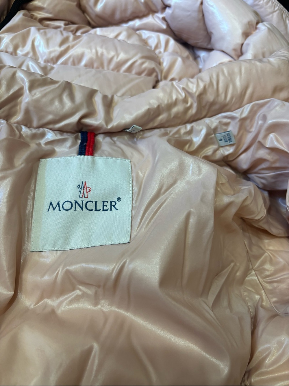 Moncler Kids Pale Pink Quilted Puffer Jacket with Fur-Trim Hood - Picture 9 of 13